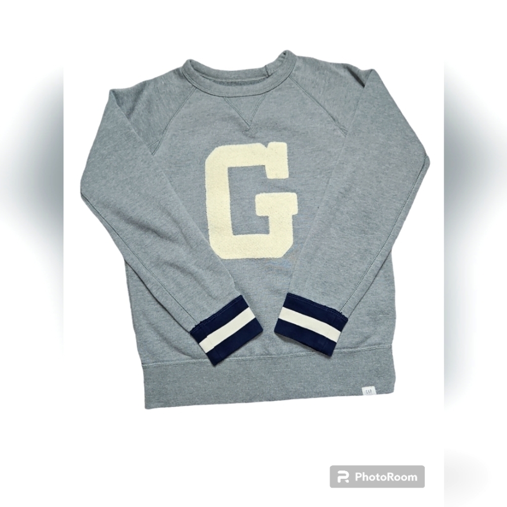 GAP Gray Sweatshirt with White 'G' and Navy Accents